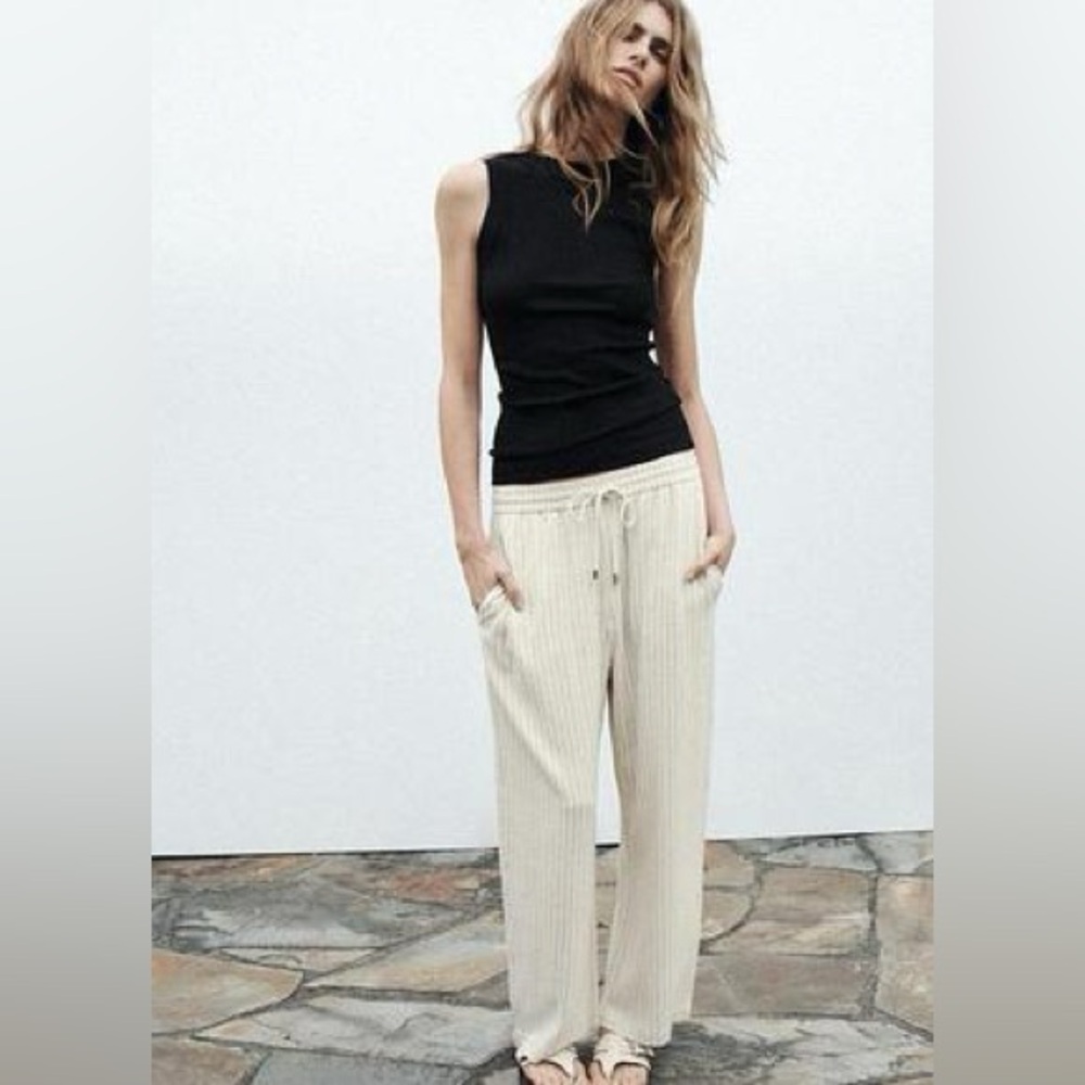 Zara linen blend summer pants